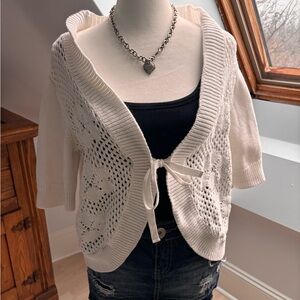 Van Heusen Tie-Front Knit Cardigan 🤍